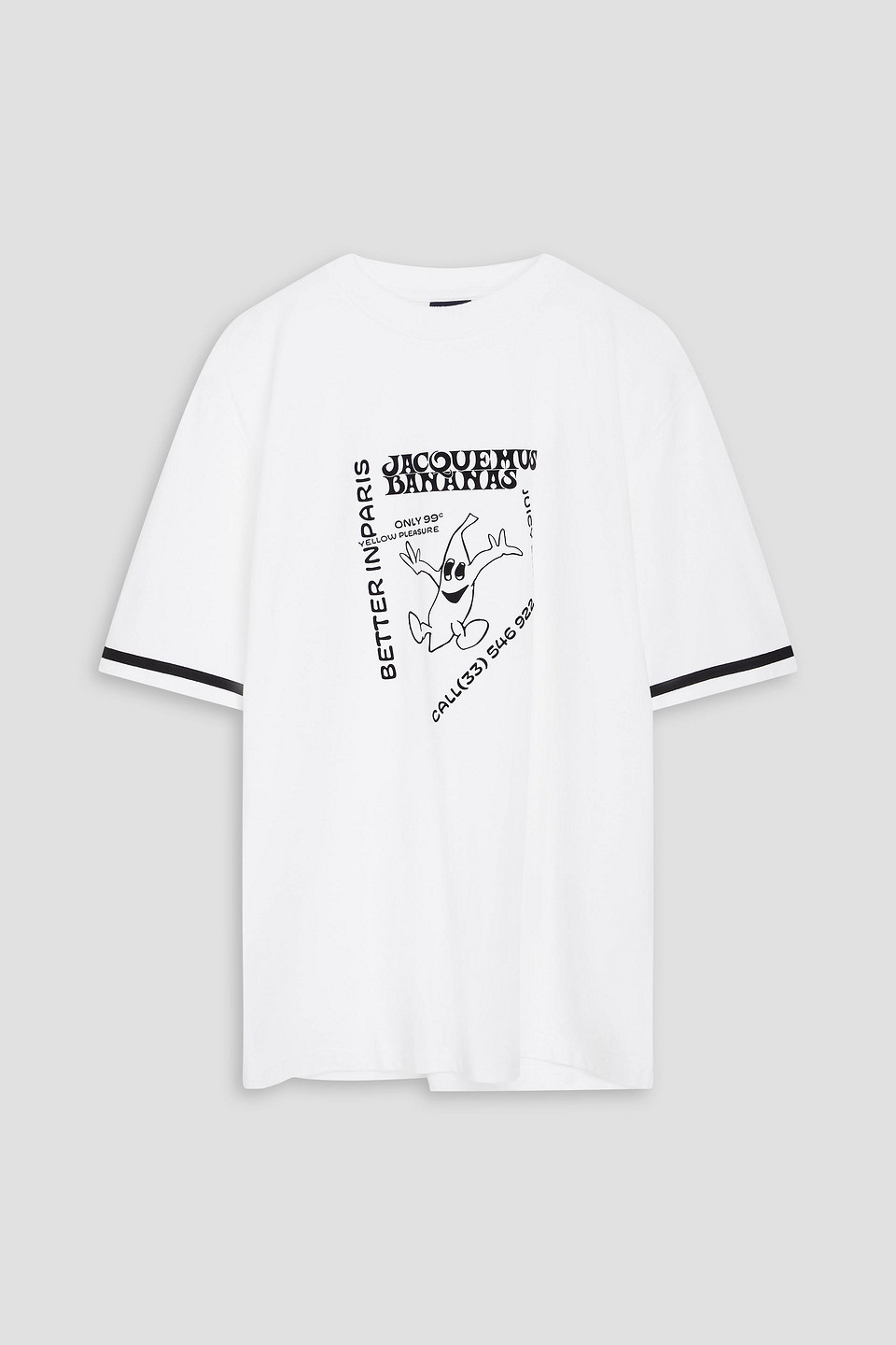 Jacquemus - Flocked cotton-jersey T-shirt - White - S