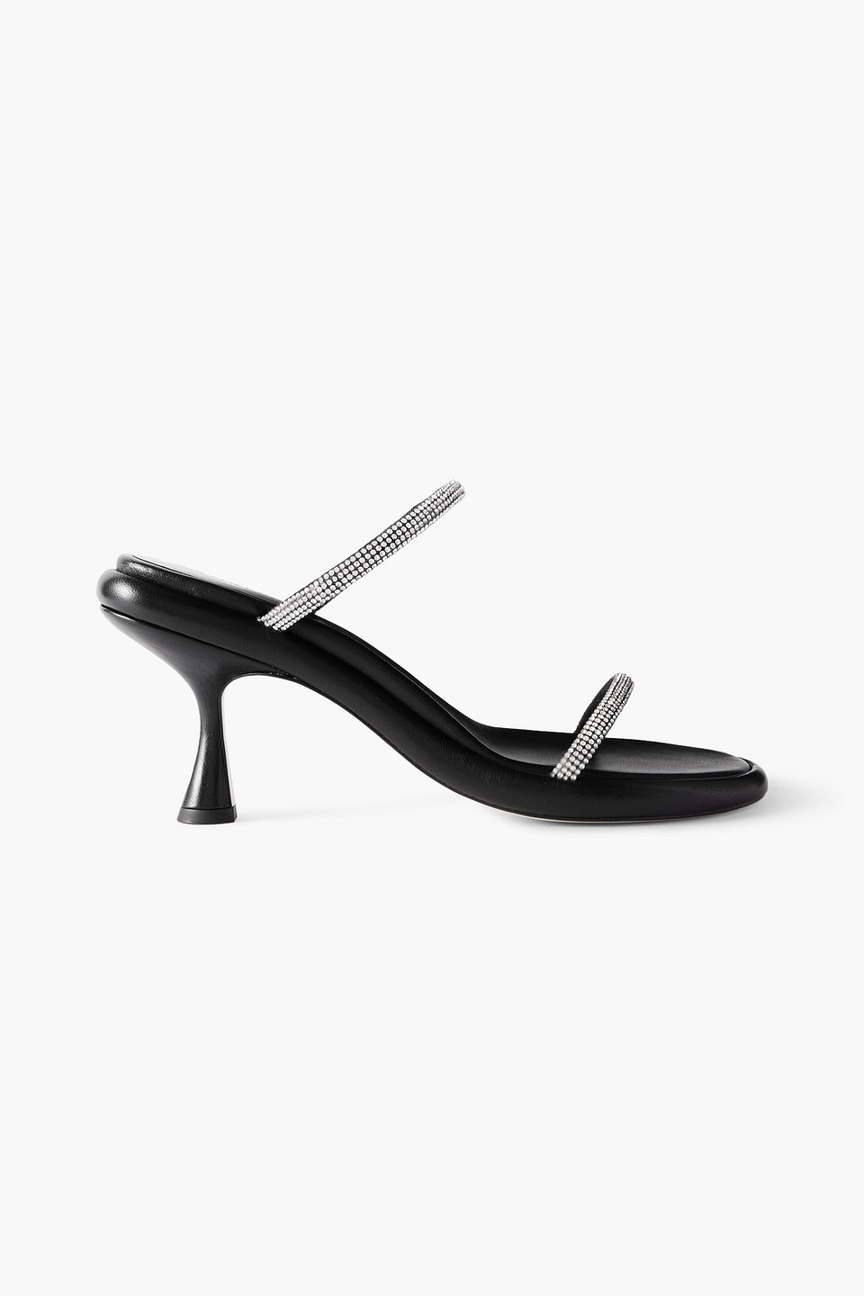 Wandler June Crystal-embellished Leather Sandals In Black