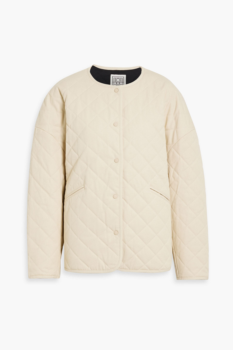 Totême Quilted Organic Cotton Canvas Jacket In Beige