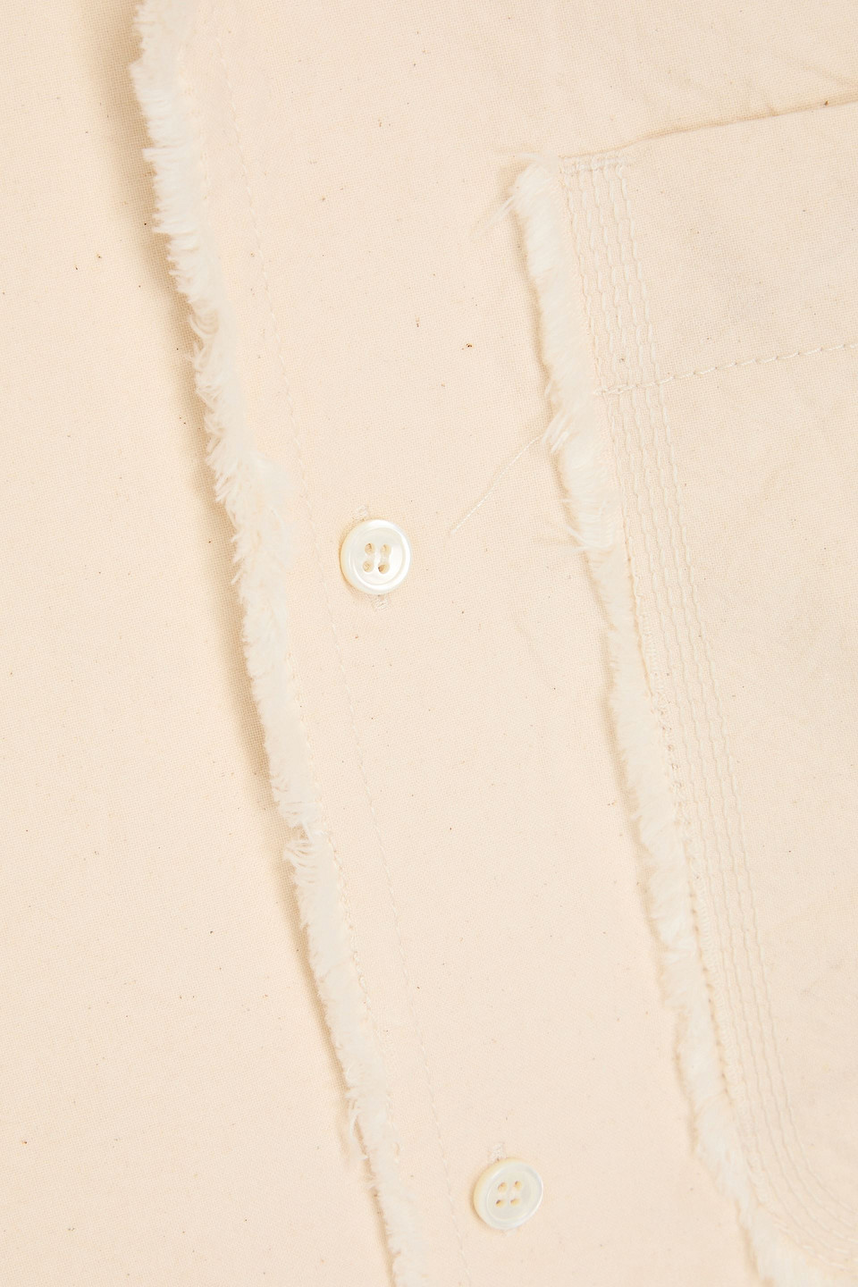 Jacquemus Artichaut Frayed Cotton-canvas Shirt In Panna
