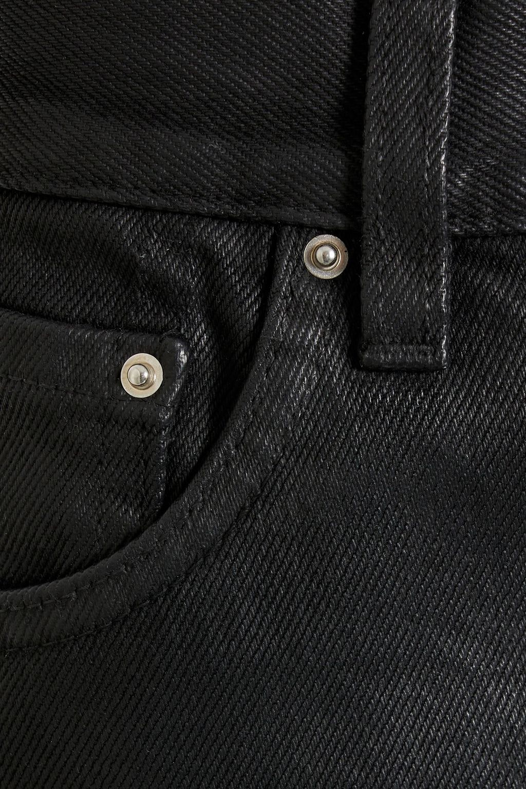 TOTEME Cropped waxed high-rise tapered pants