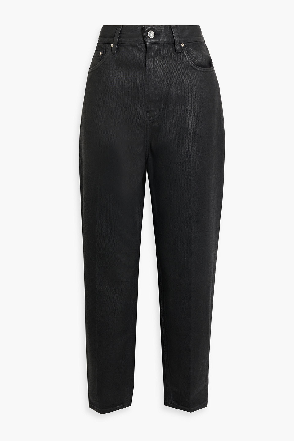 Totême Cropped waxed high-rise tapered pants