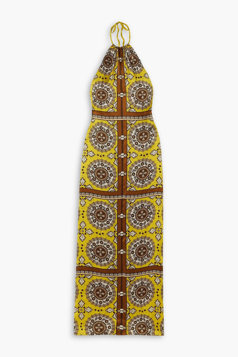 Nili Lotan Rigel Silk Scarf Maxi Dress In Yellow