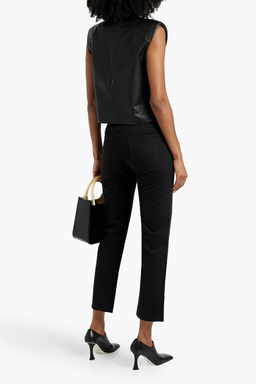 TOTEME Cropped high-rise straight-leg jeans
