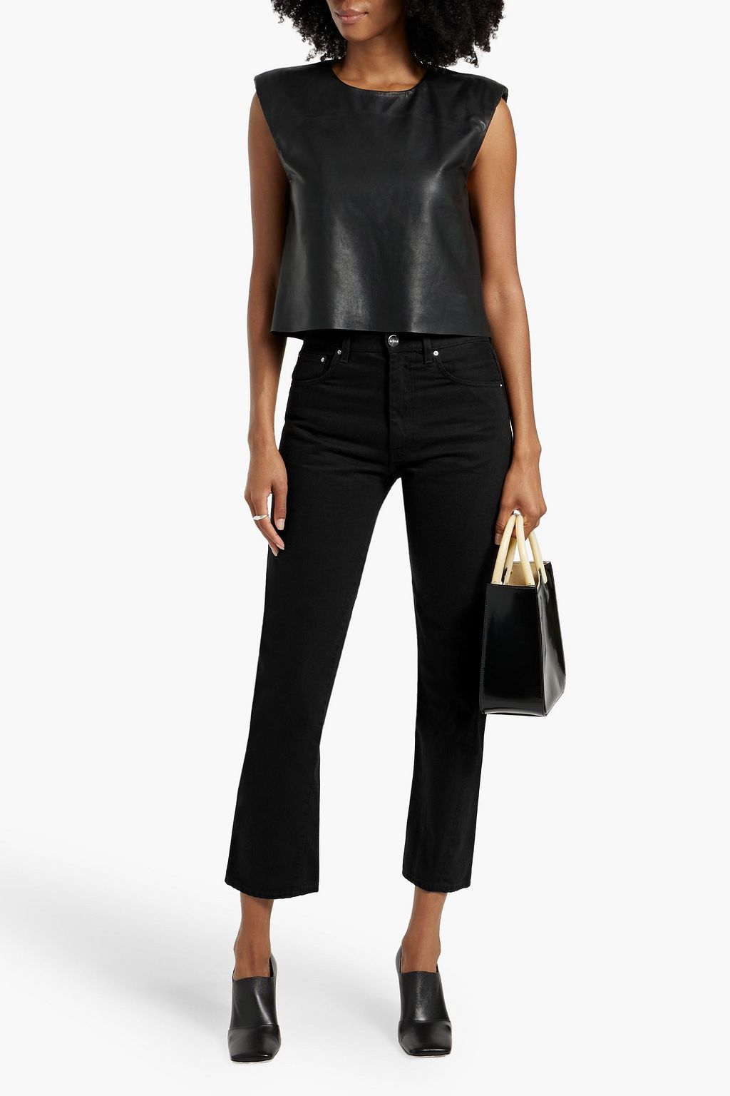 TOTEME Cropped high-rise straight-leg jeans