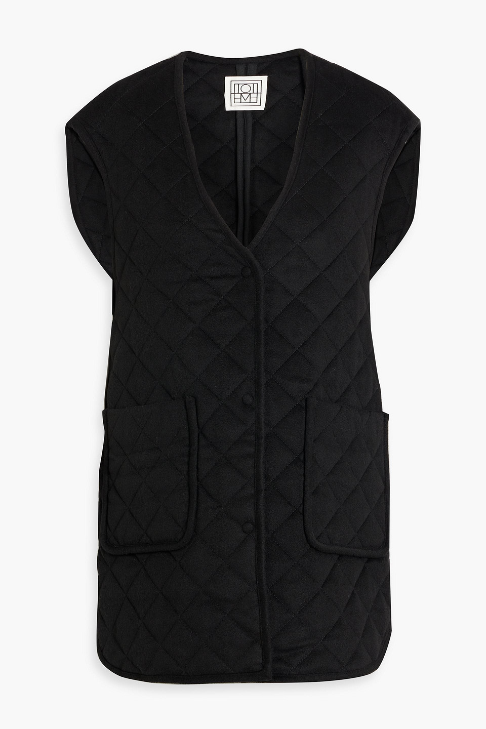 Totême Quilted Wool-felt Vest In Dark Gray