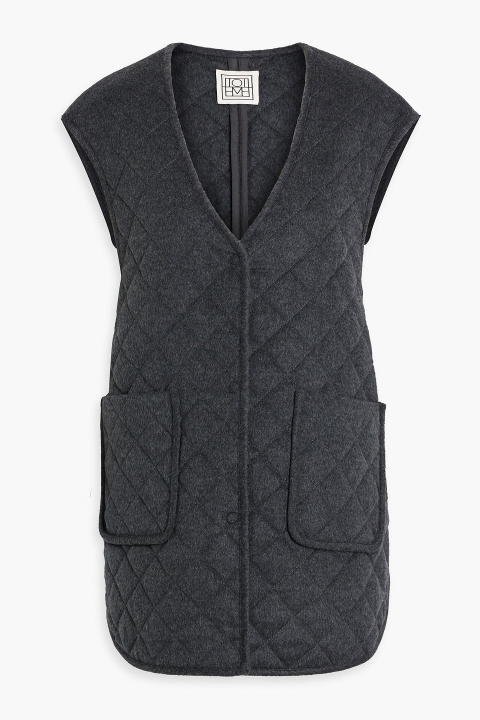 Totême Quilted Wool-felt Vest In Black