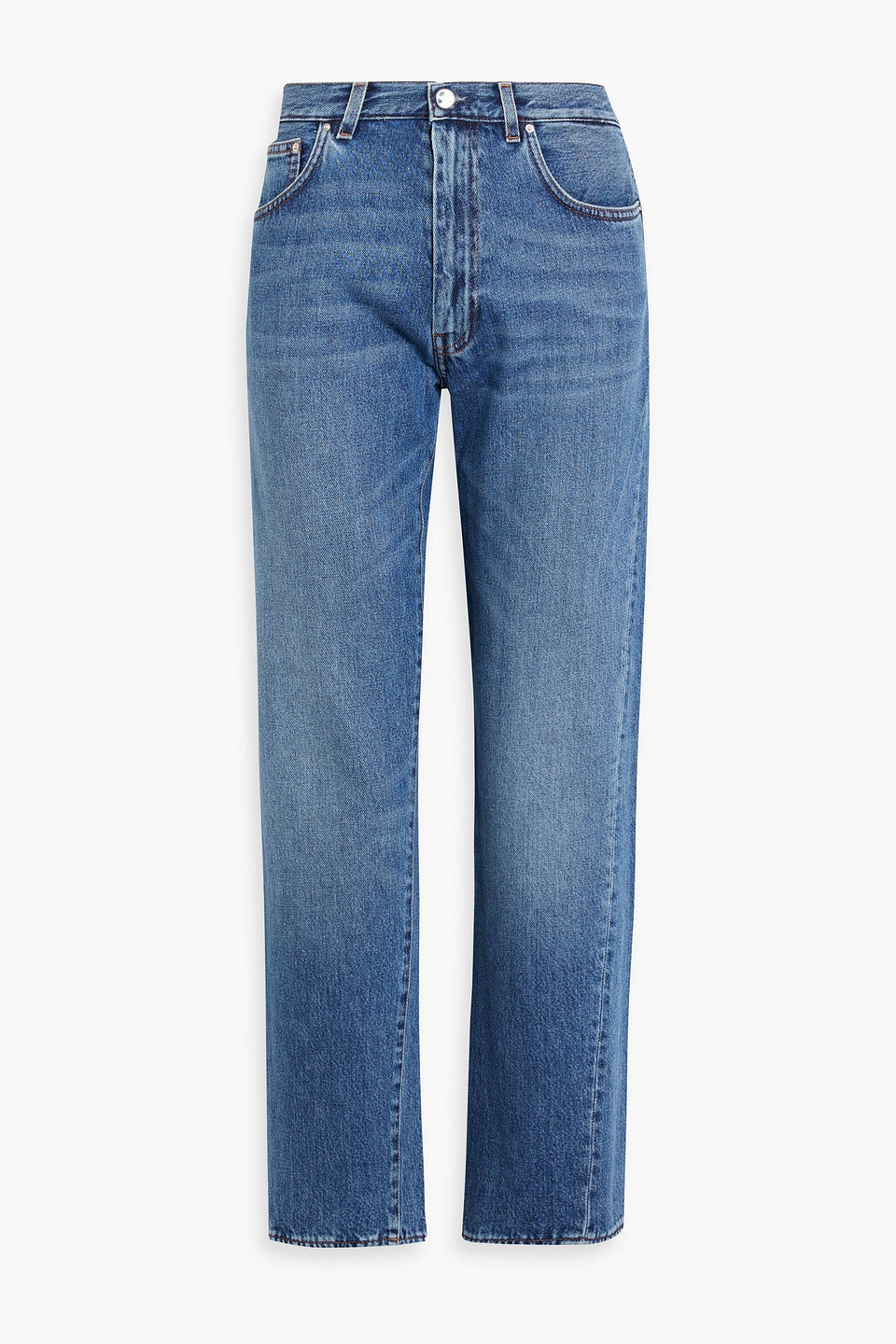 Totême High-rise Straight-leg Jeans In Mid Denim