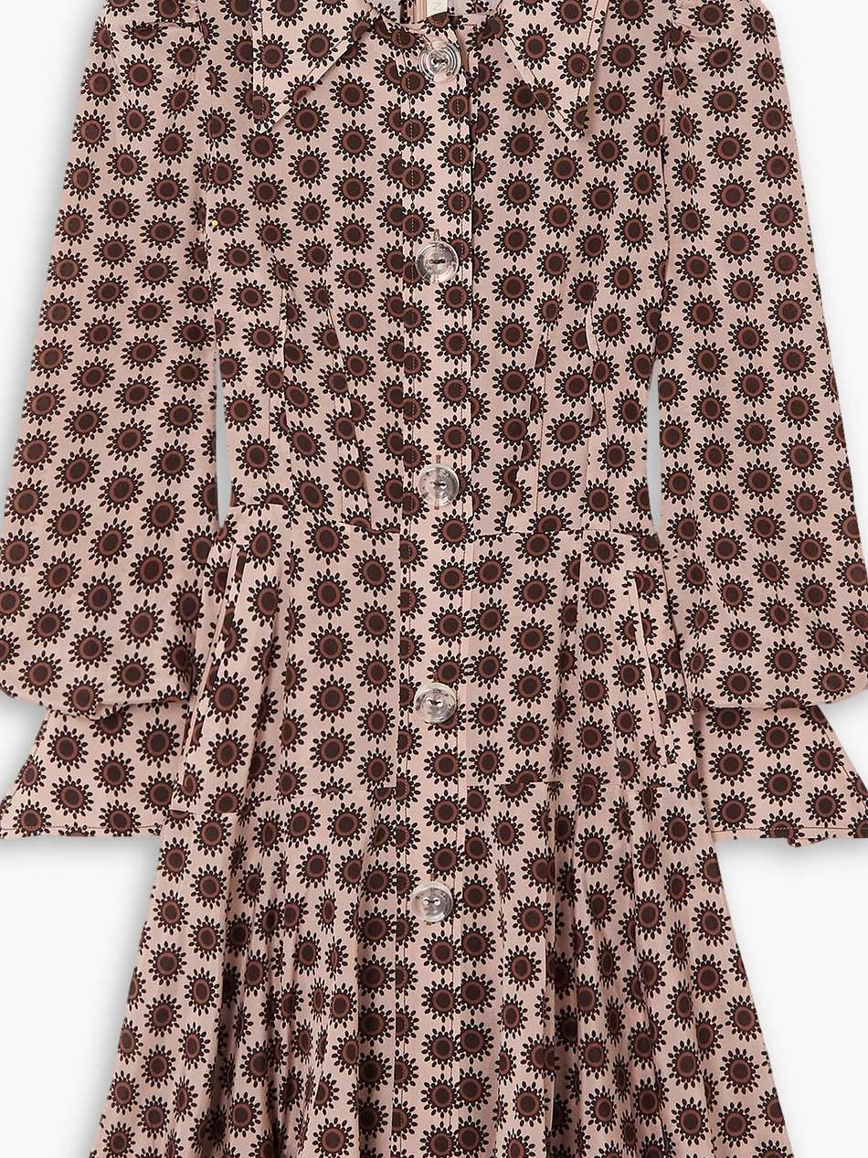 hettie printed silk-blend crepe de chine mini shirt dress