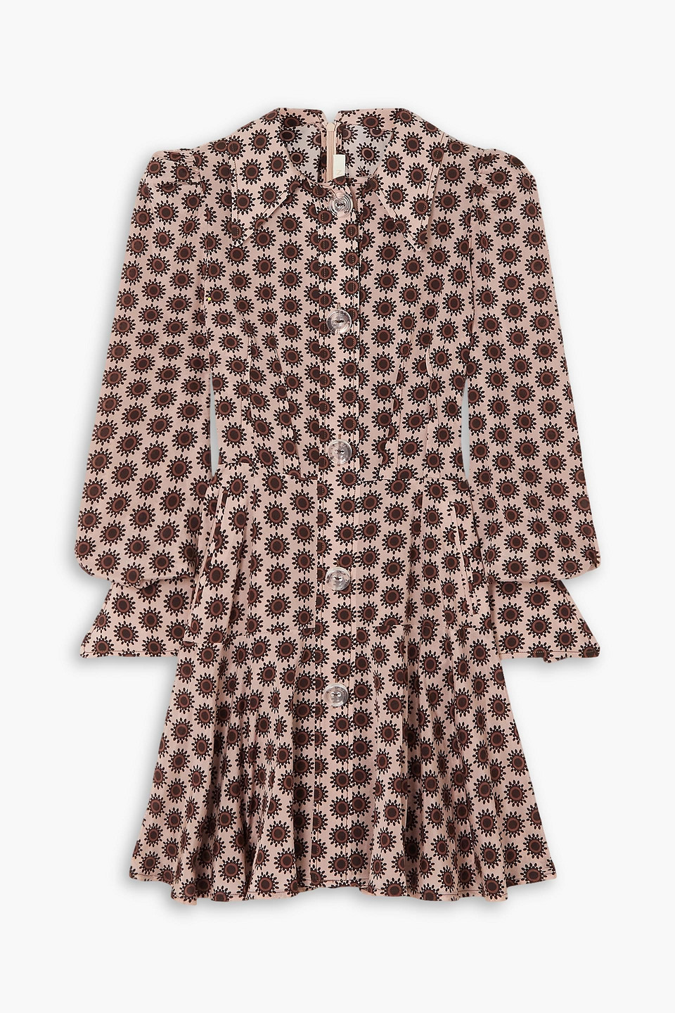 Anna Mason Hettie Printed Silk-blend Crepe De Chine Mini Dress In Antique Rose