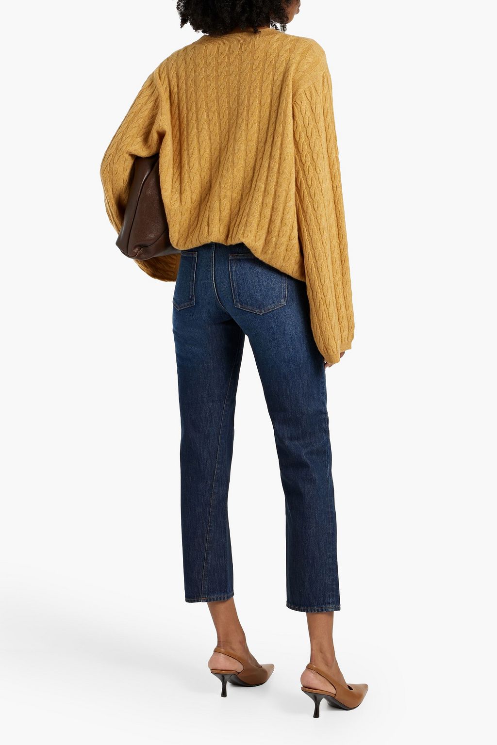 TOTEME Cropped high-rise straight-leg jeans