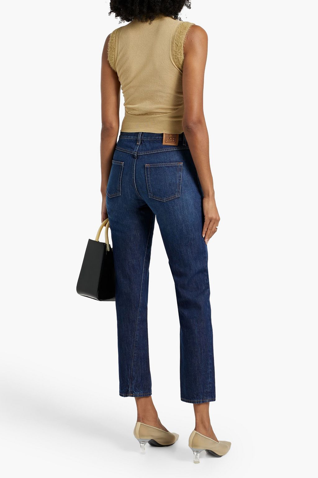 TOTEME Cropped high-rise straight-leg jeans