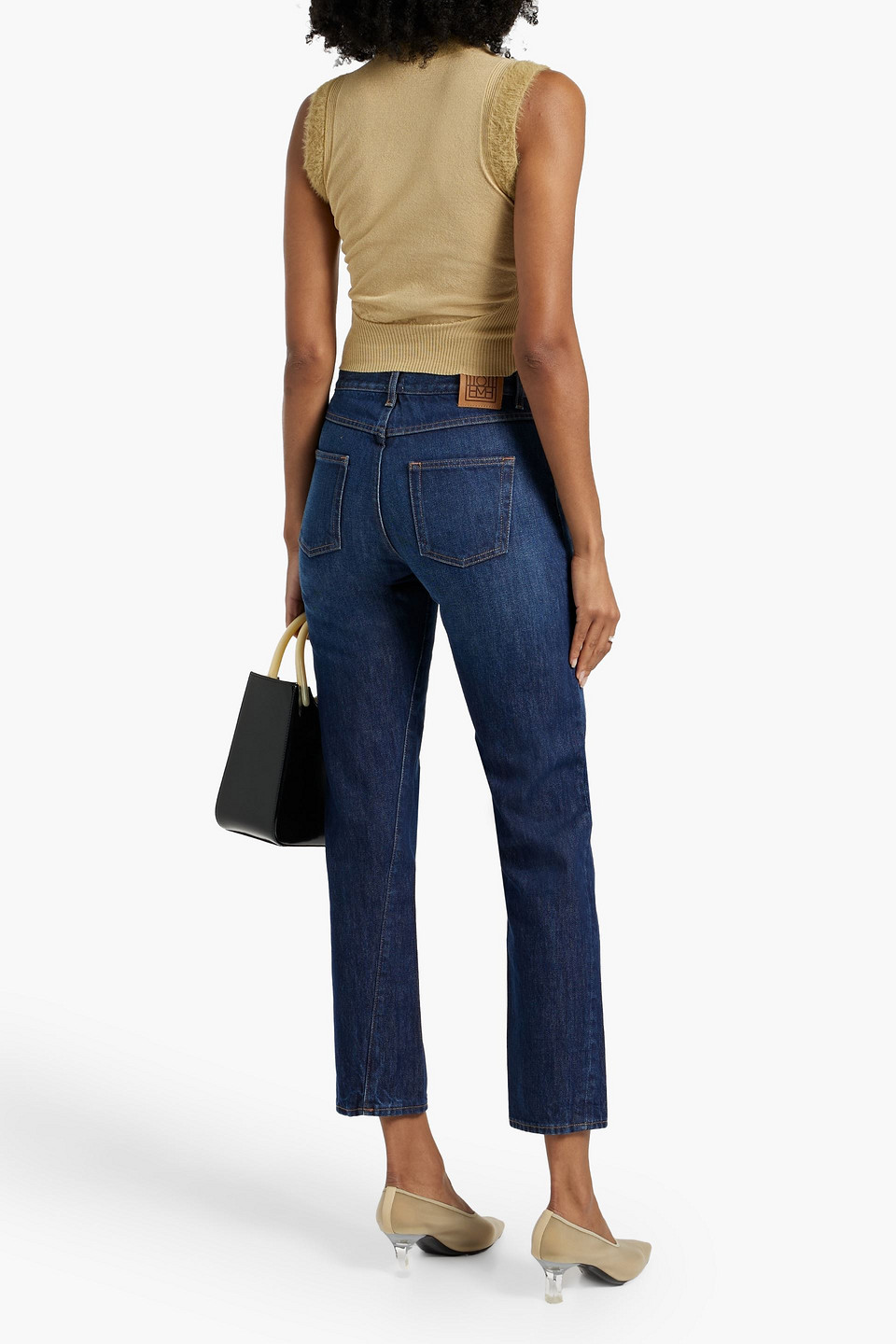 Totême Cropped High-rise Straight-leg Jeans In Blue