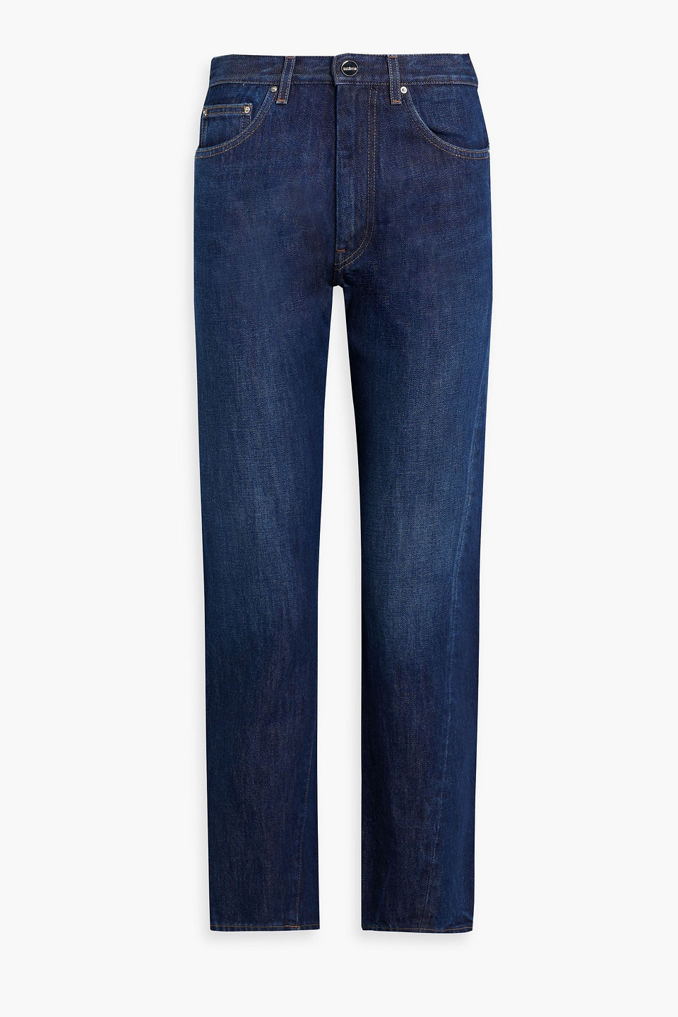 Totême Cropped High-rise Straight-leg Jeans In Mid Denim