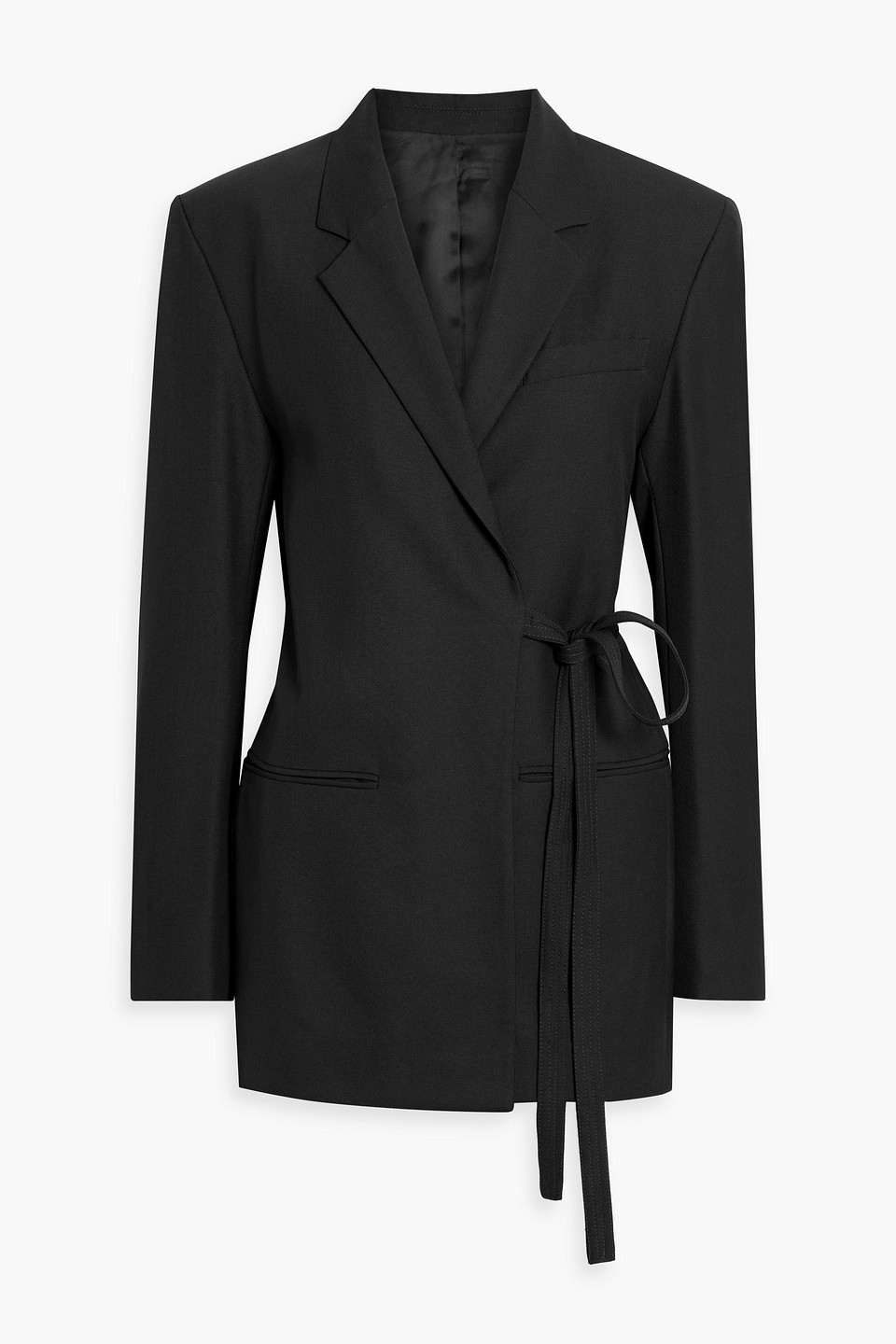 Totême Grain De Poudre Wrap Blazer In Black