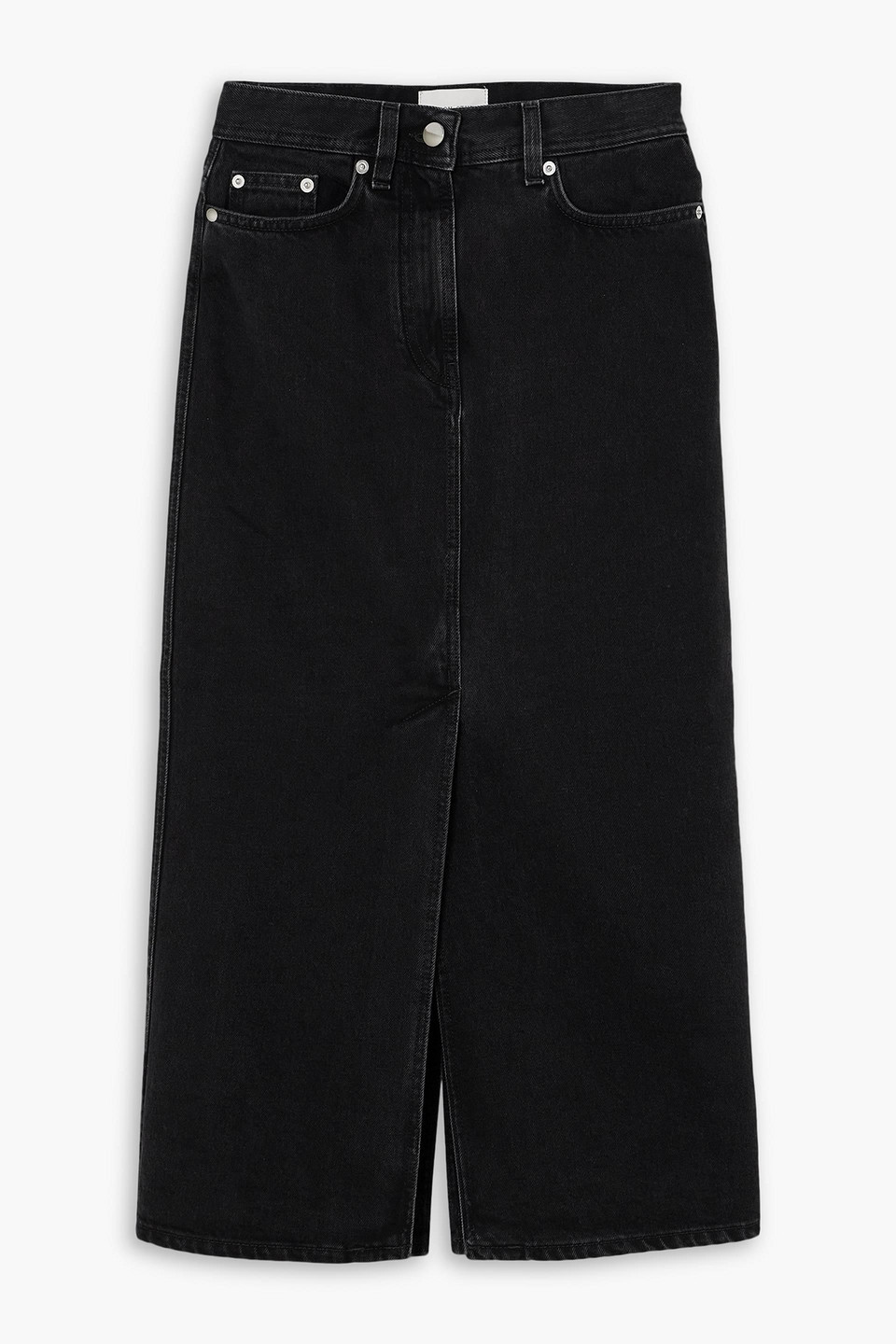 Loulou Studio Rona Denim Midi Skirt In Black
