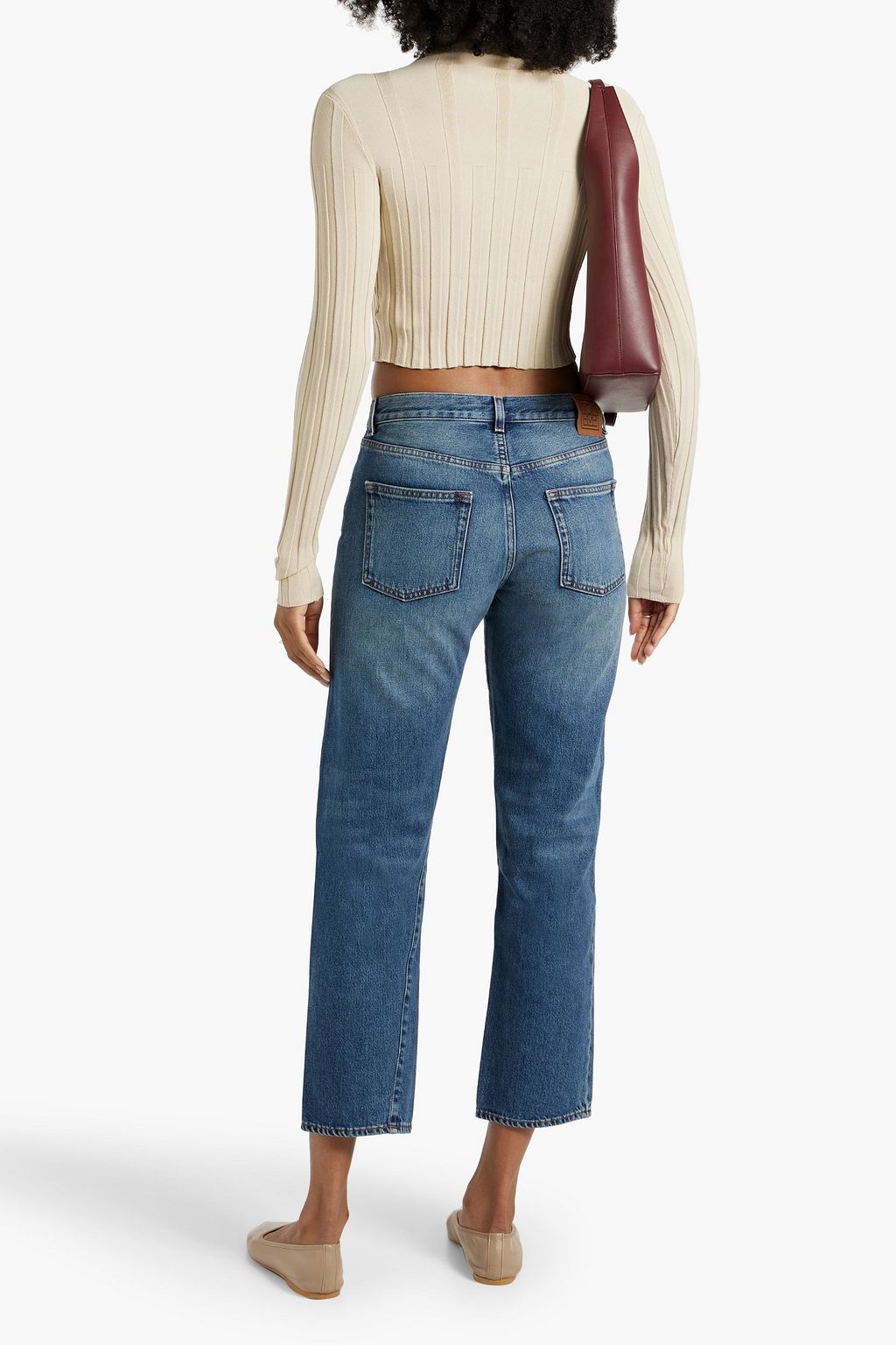 TOTEME Cropped high-rise straight-leg jeans