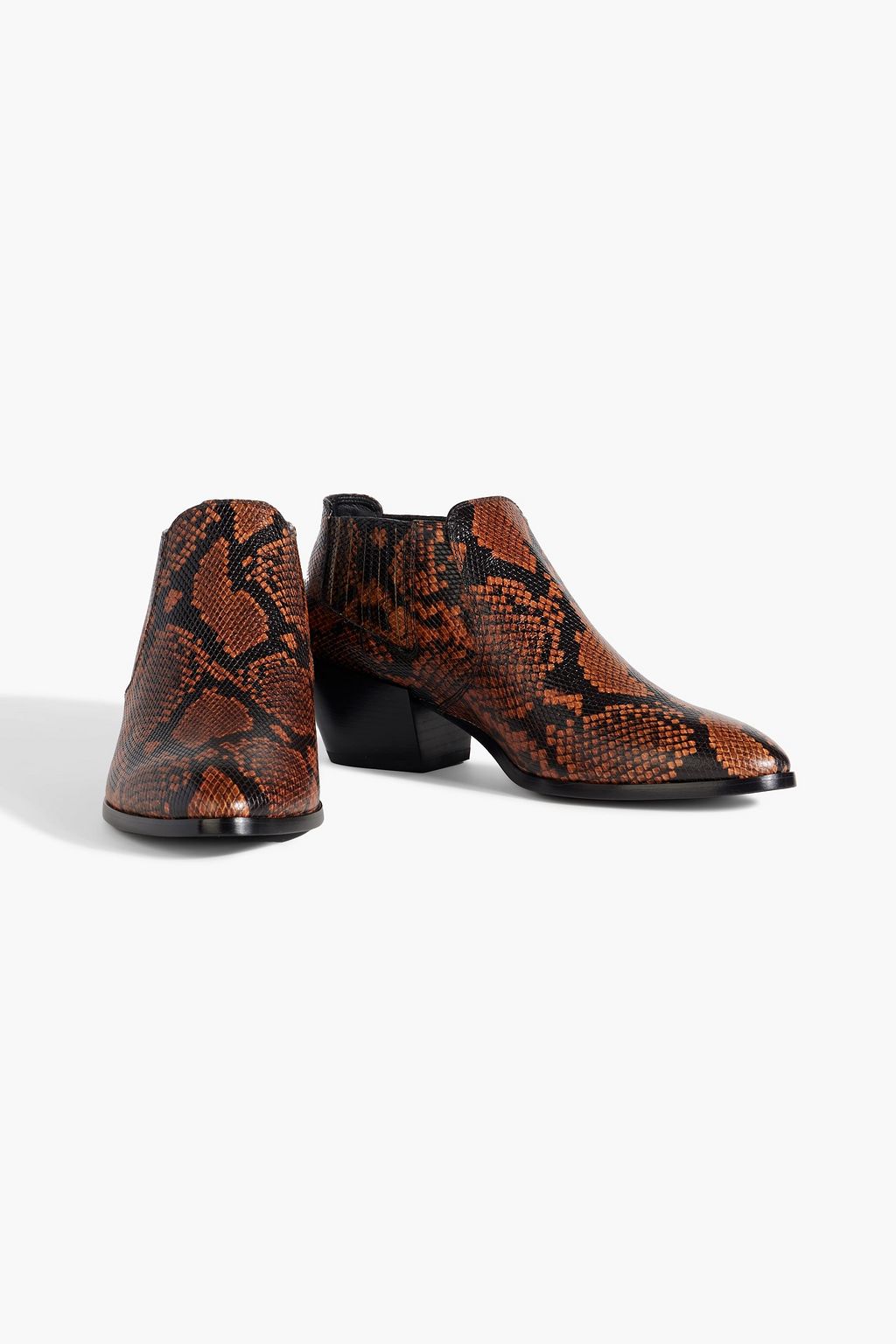 TOD'S Snake-effect leather ankle  boots