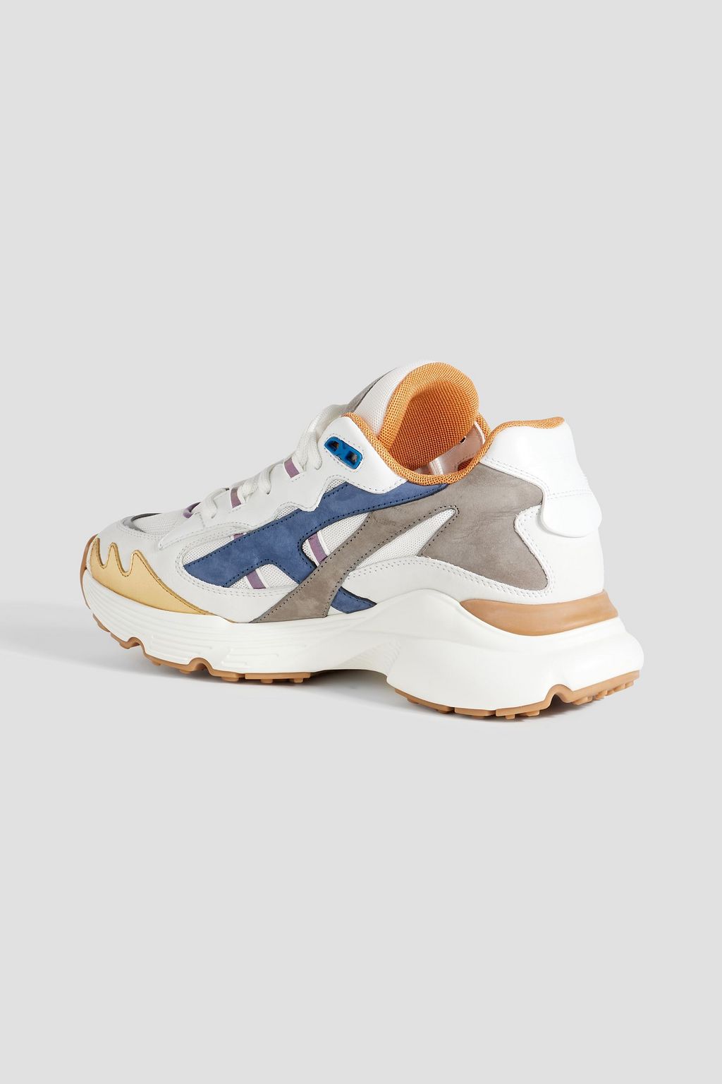 TOD'S Mesh, suede and pebbled-leather sneakers