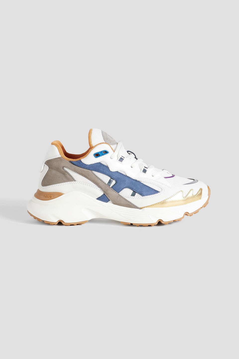 Tod's Leather And Mesh Sneakers In White