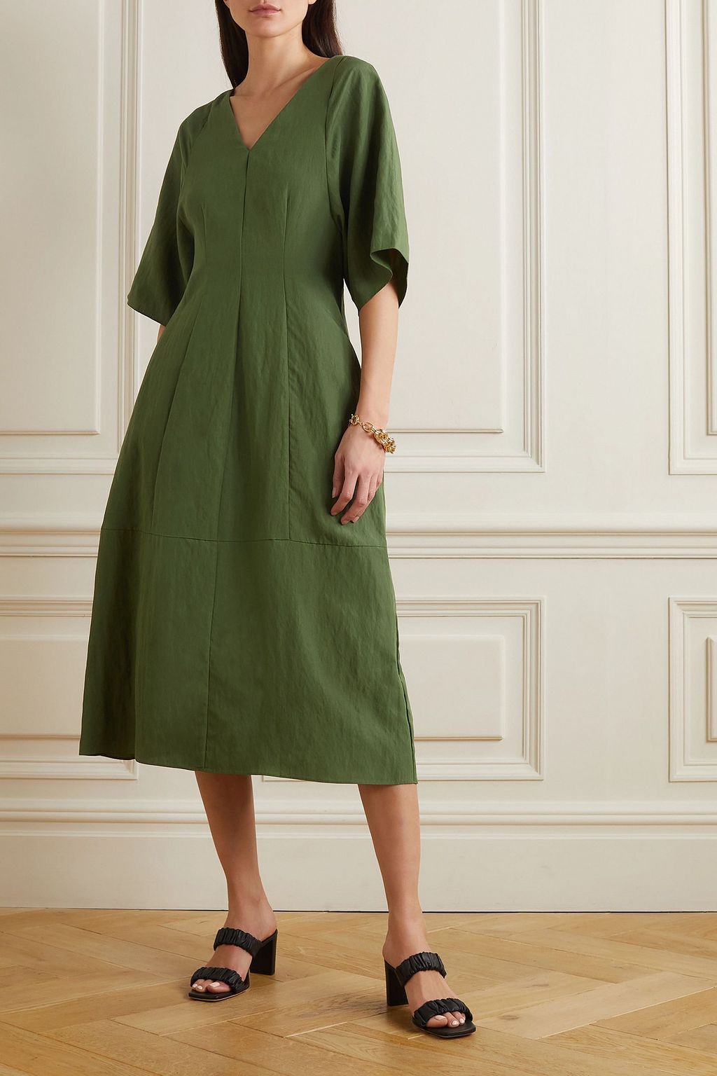 VINCE. TENCEL™ Lyocell-blend midi dress