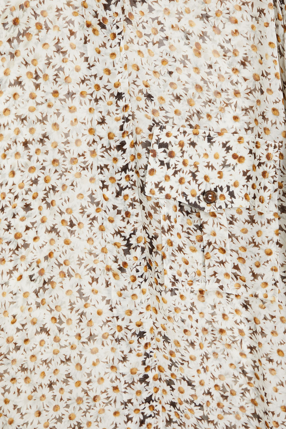 GANNI OVERSIZED FLORAL-PRINT GEORGETTE SHIRT