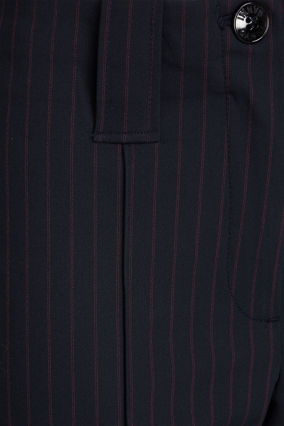 Ganni Navy Striped Trousers In Midnight Blue