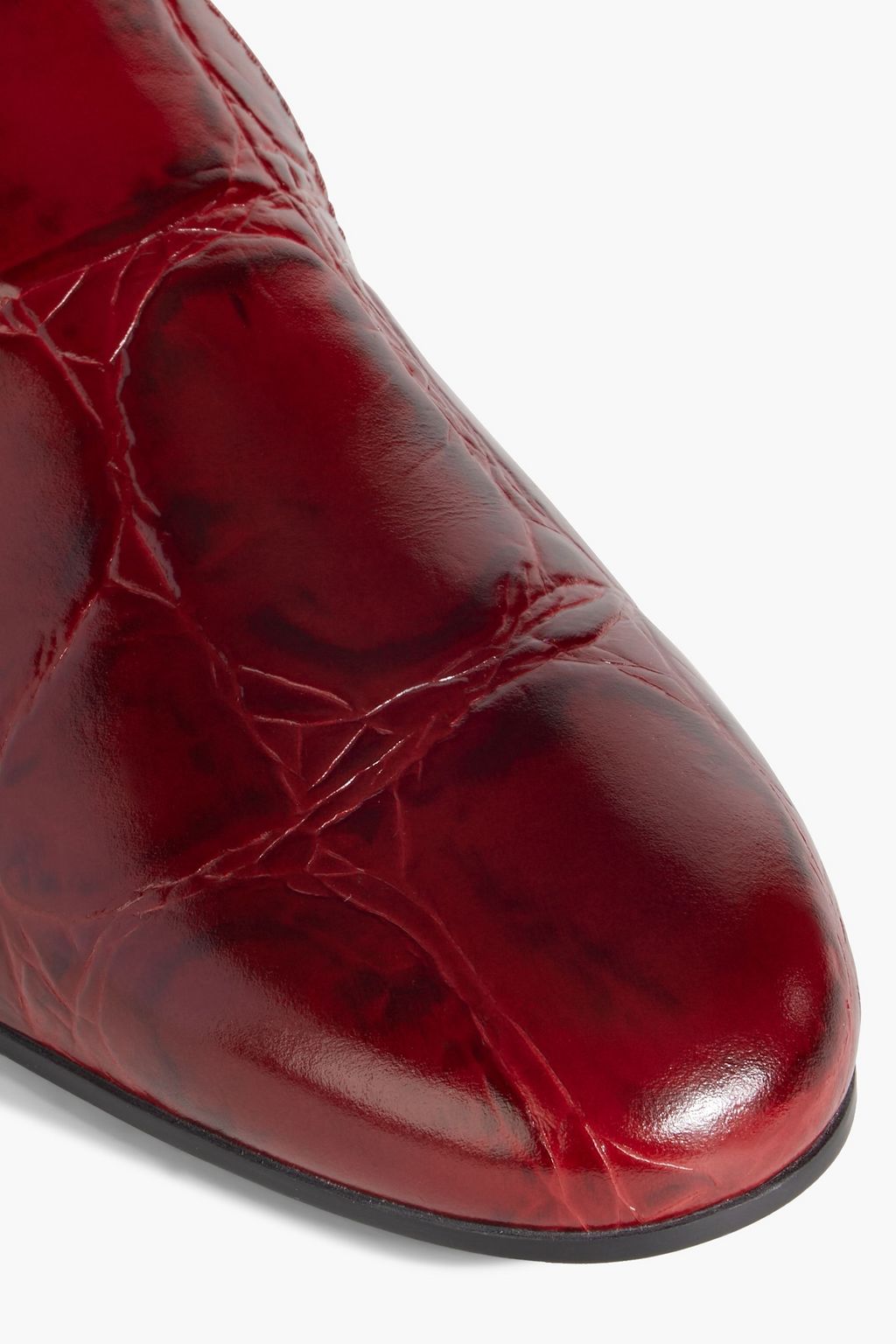 TOD'S Croc-effect leather loafers