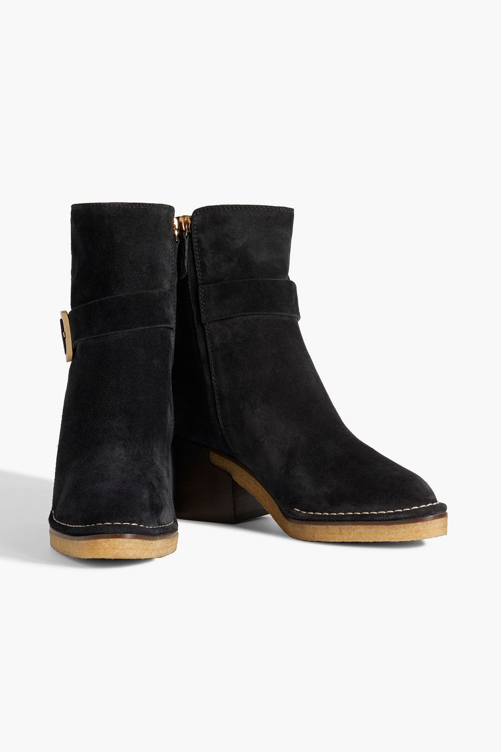 TOD'S Buckled suede ankle boots
