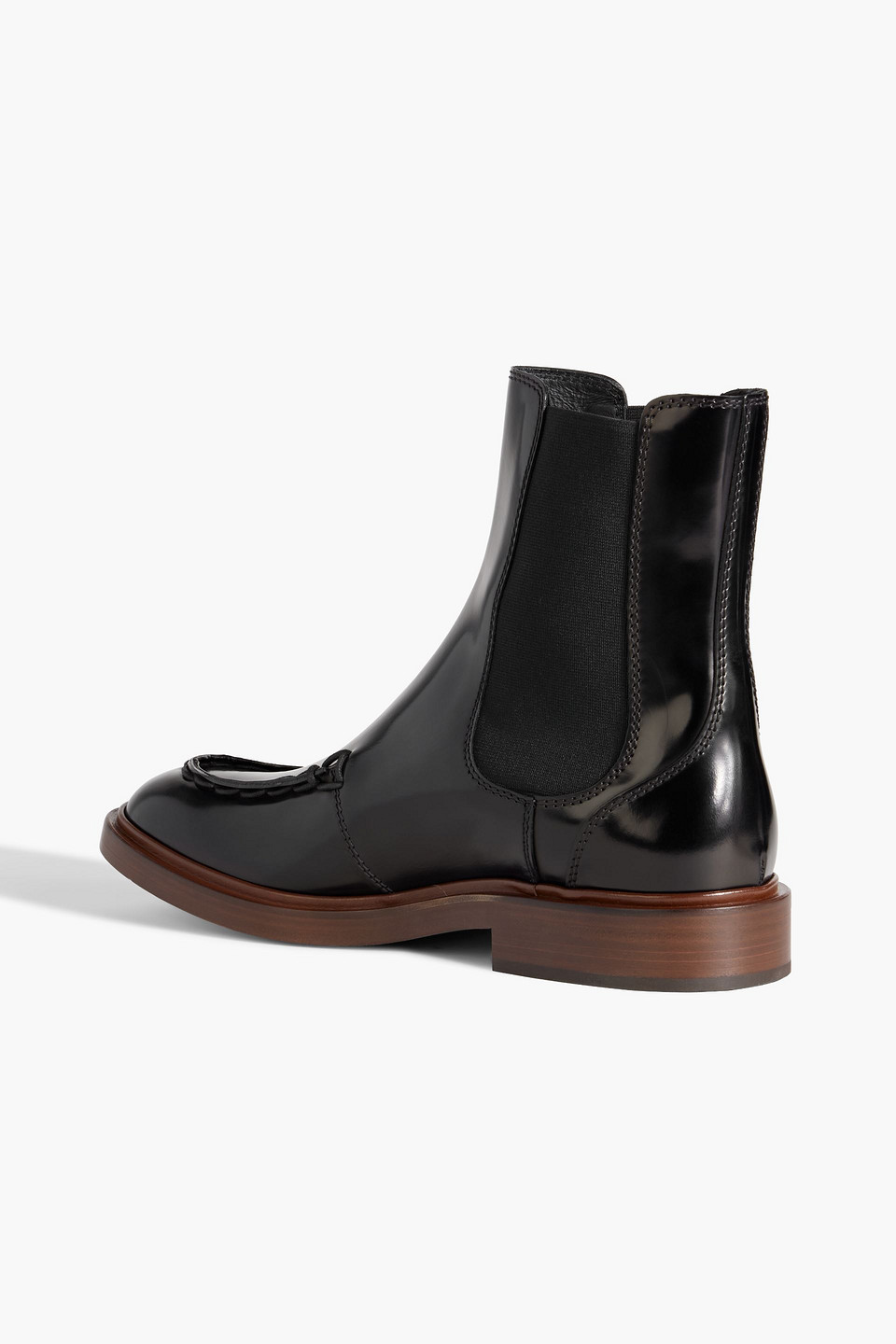 Tod's Glossed-leather Chelsea Boots In Black