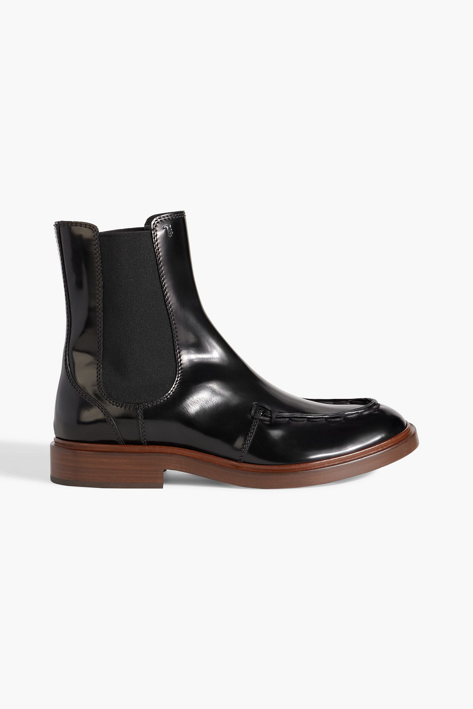 Tod's Glossed-leather Chelsea Boots In Black