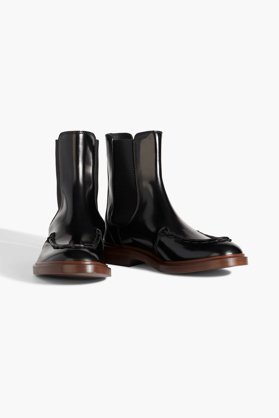Tod's Glossed-leather Chelsea Boots In Black