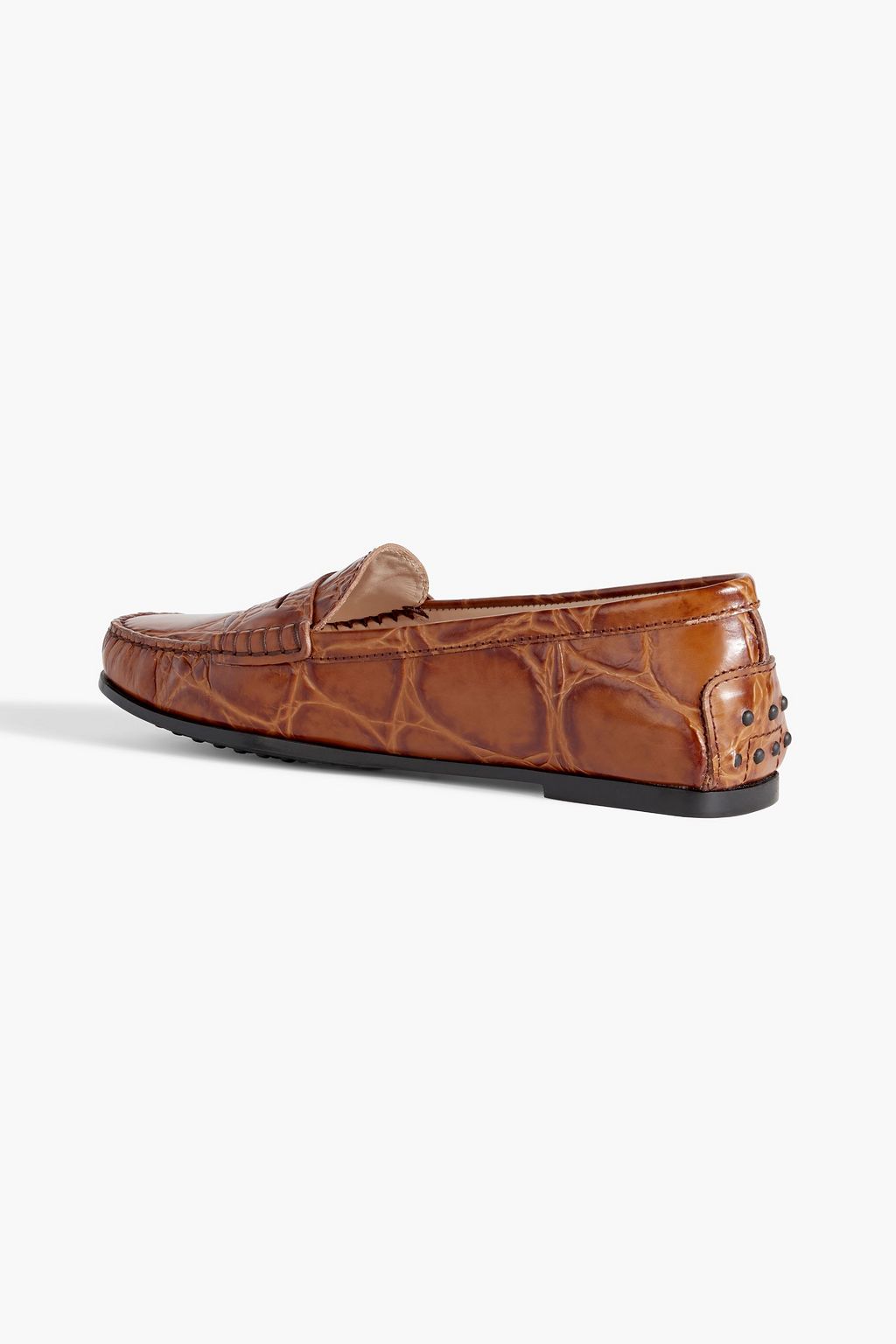 TOD'S Croc-effect leather loafers