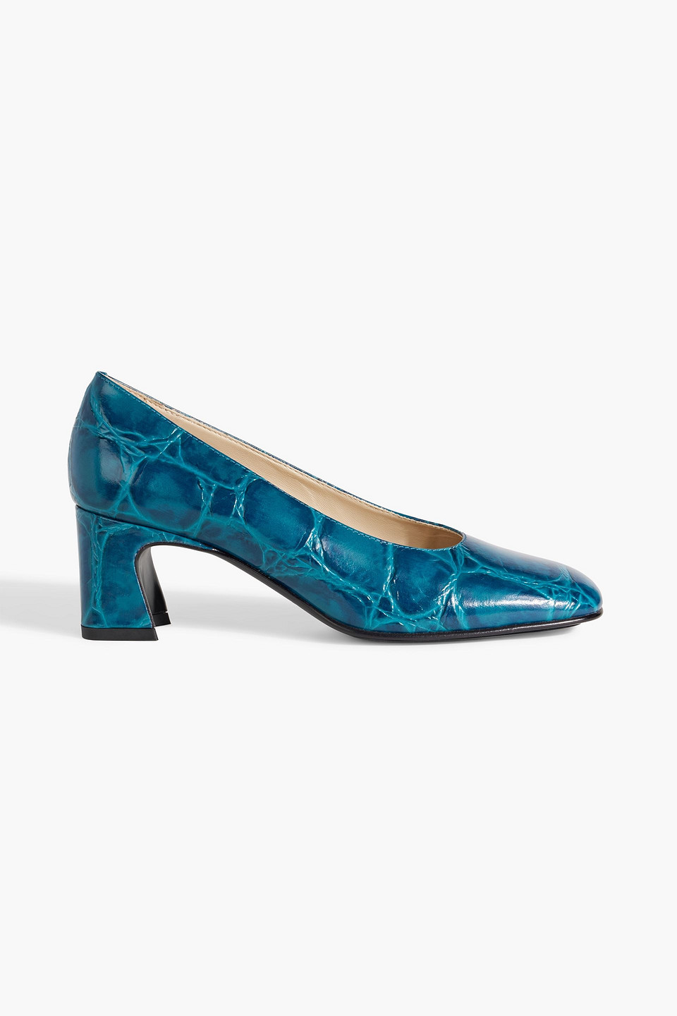 Tod's Croc-effect Leather Pumps In Teal