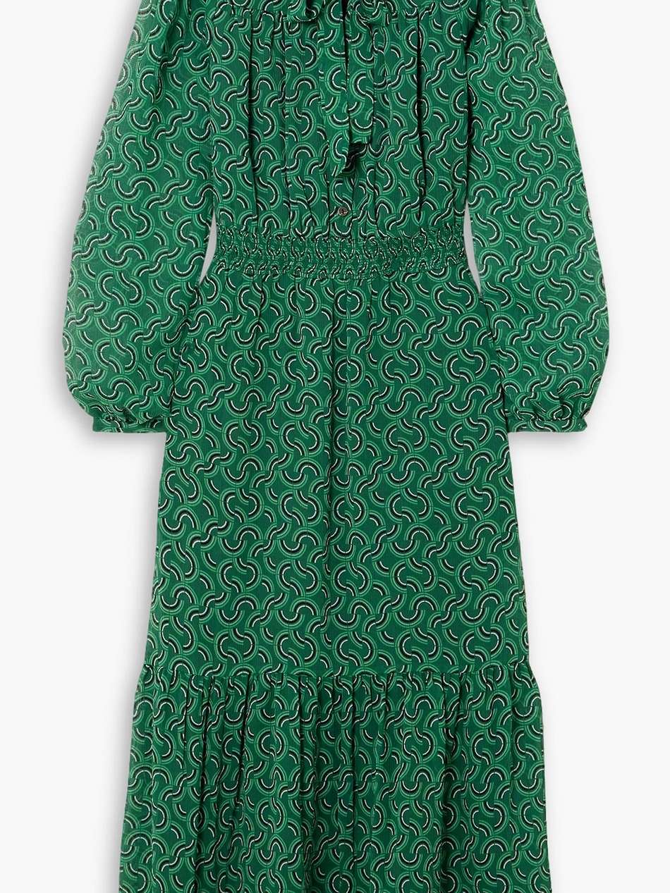 francesca pussy-bow printed georgette midi dress