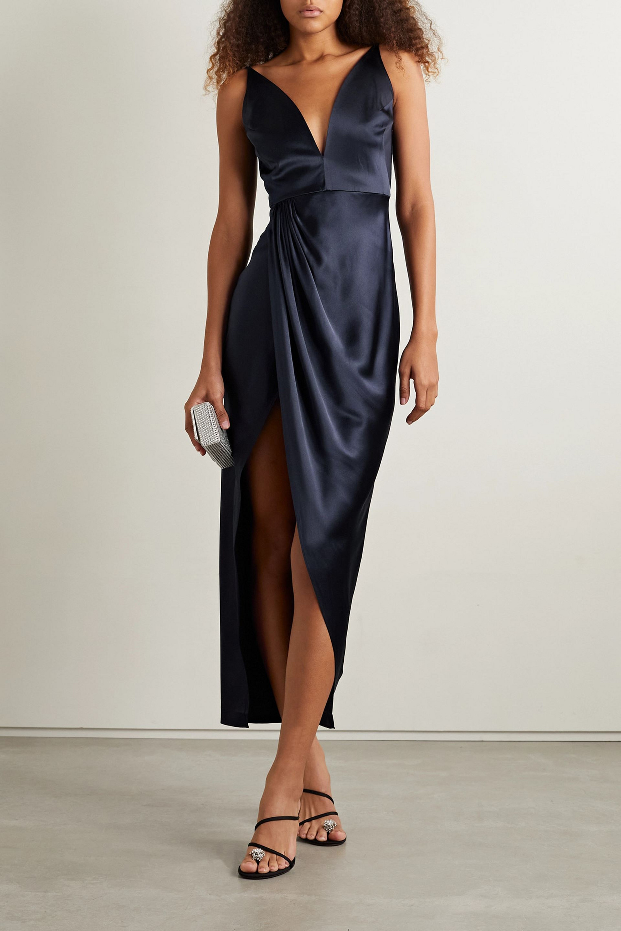Satin wedding guest dress