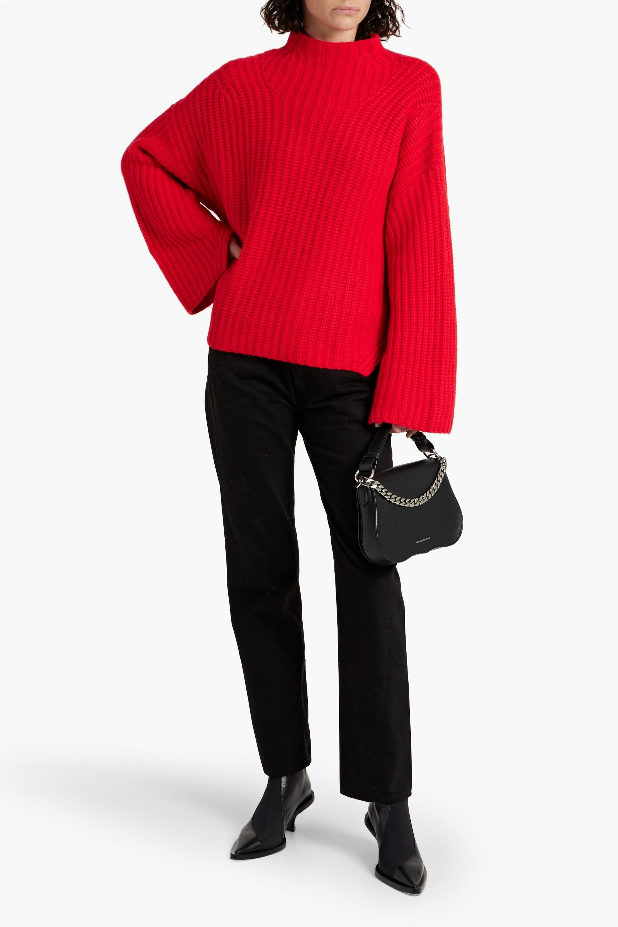 Loulou Studio Bera oversized ribbed cashmere turtleneck sweater