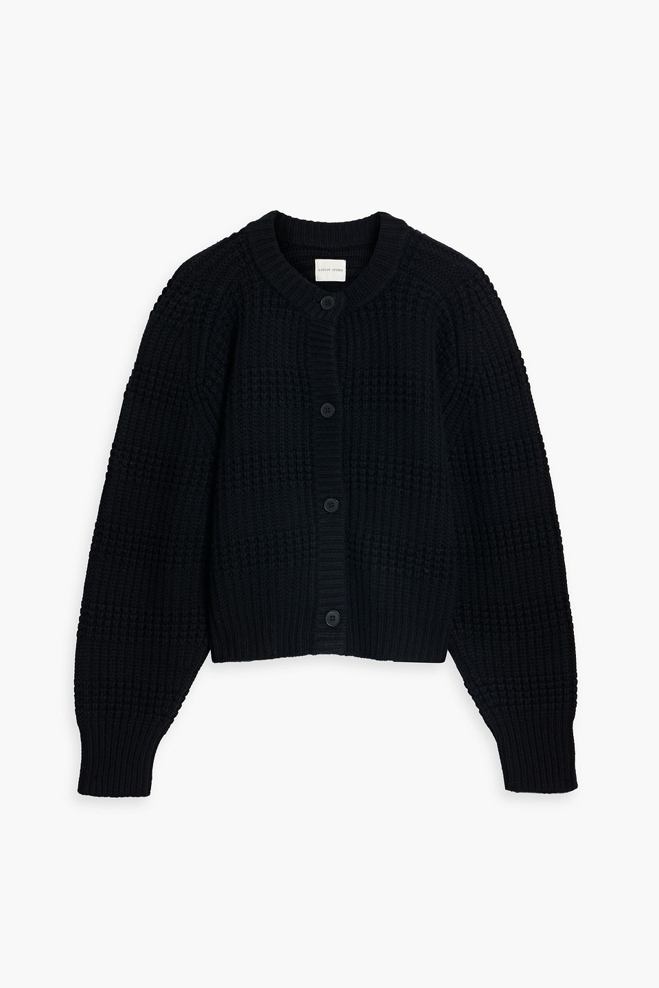 Loulou Studio Alsta Ribbed Cashmere Cardigan In Black