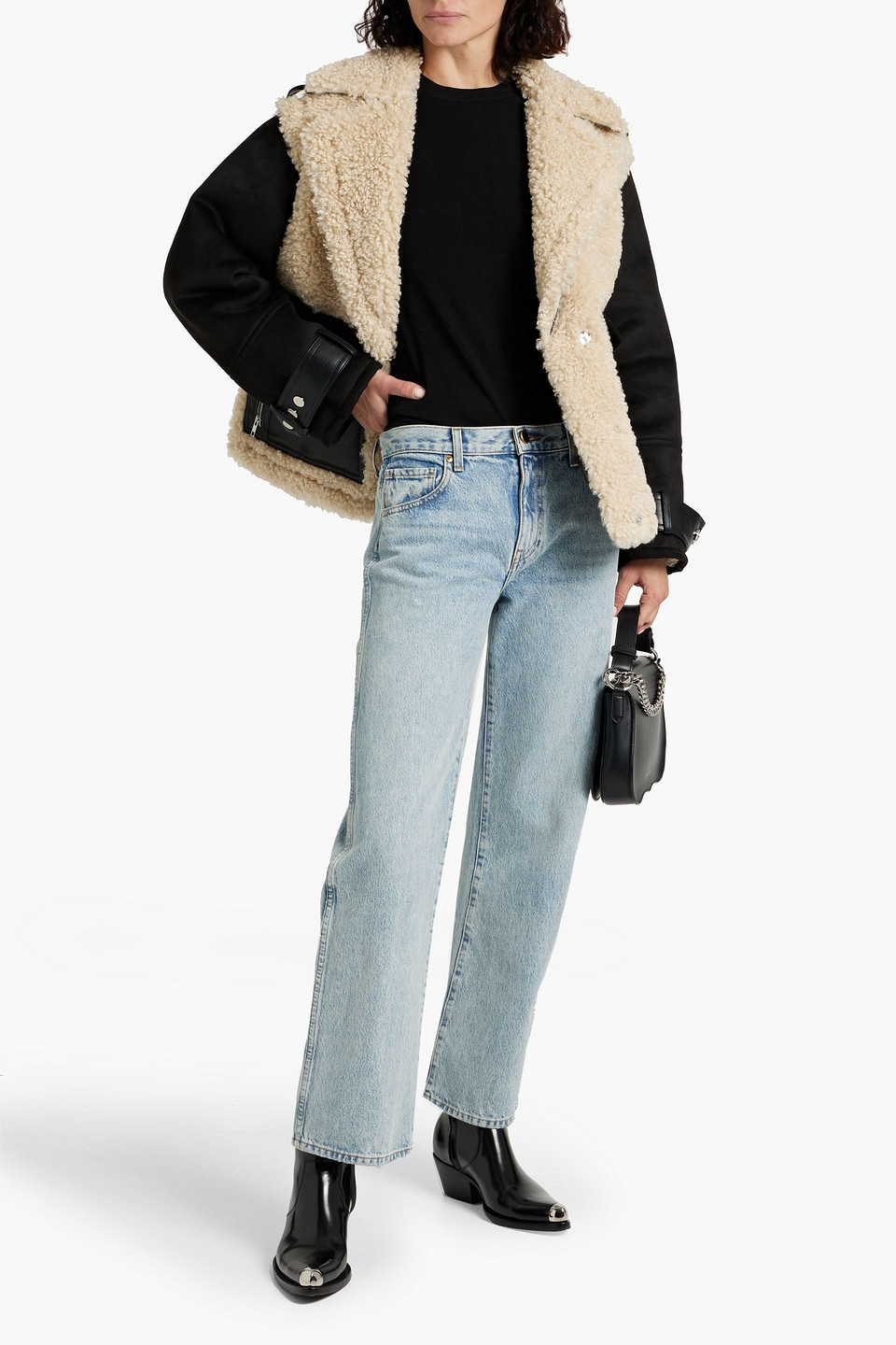 STAND STUDIO MEARA FAUX SHEARLING JACKET