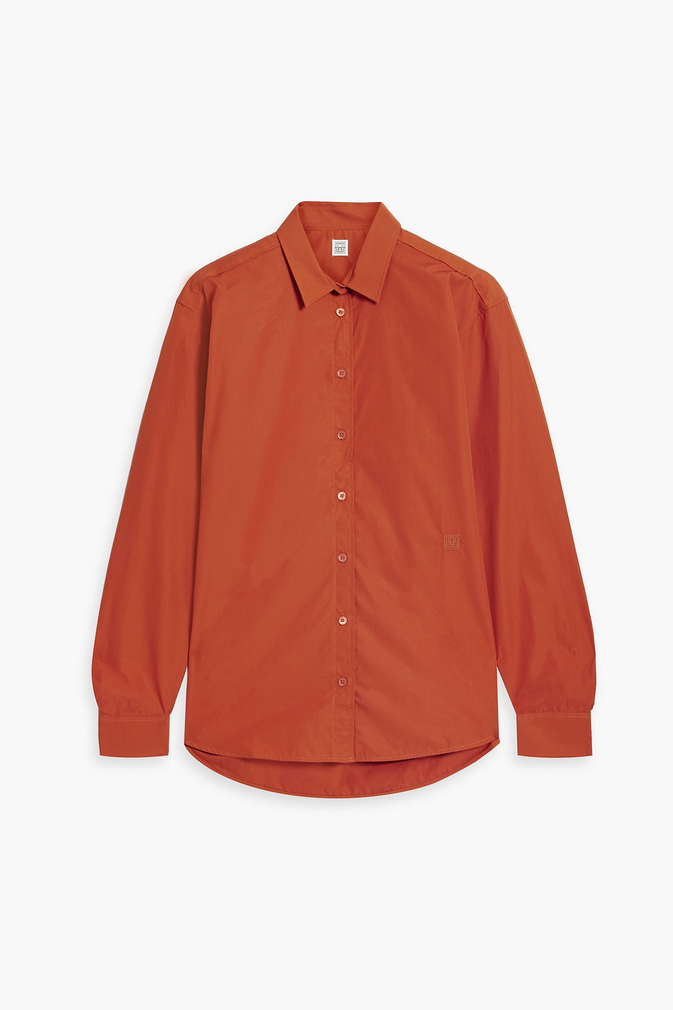 Totême Embroidered Cotton-poplin Shirt In Brick
