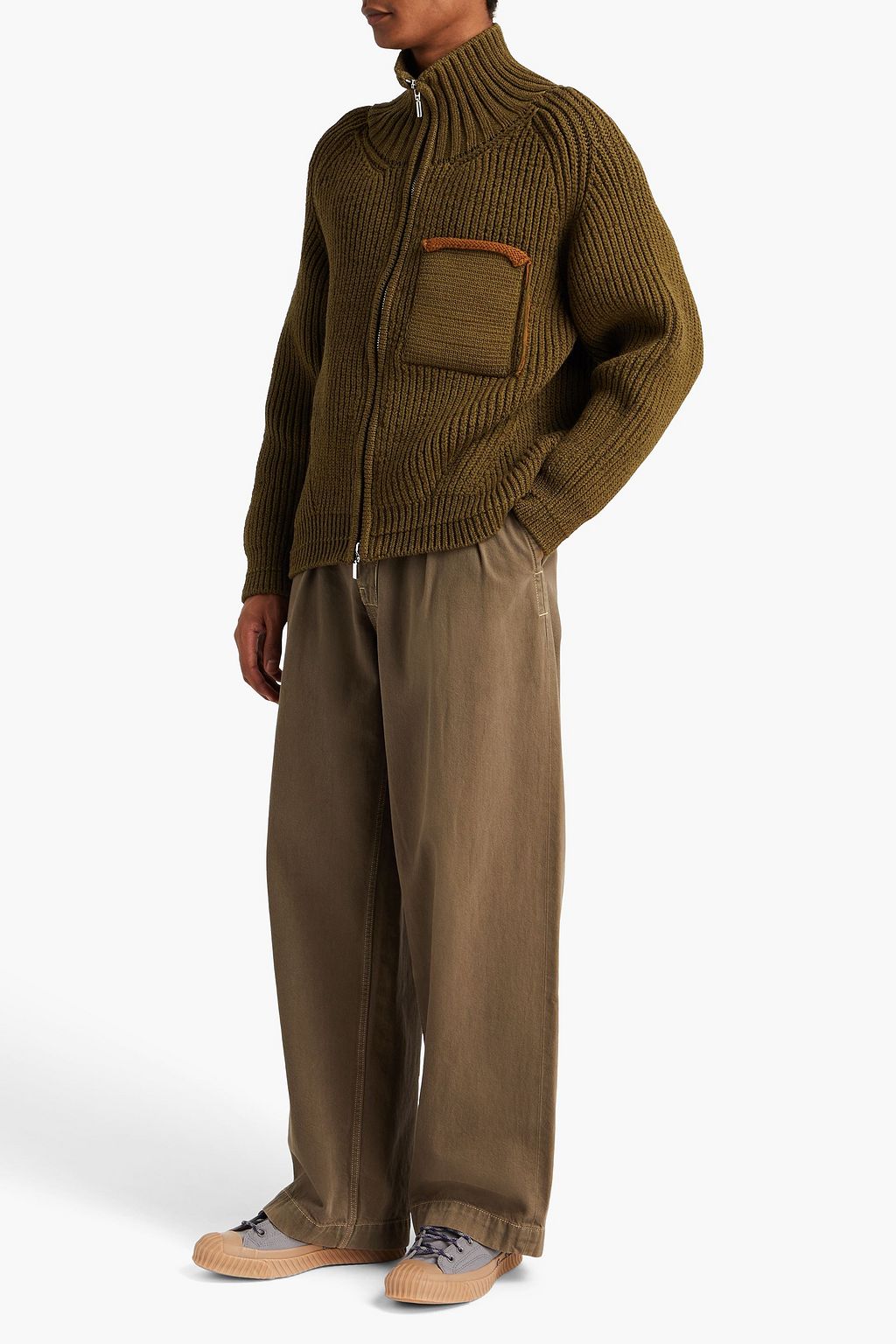 JACQUEMUS Arco ribbed-knit zip-up sweater