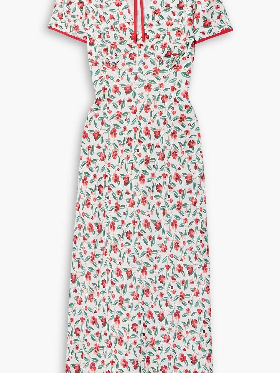 jacquetta cutout floral-print crepe midi dress