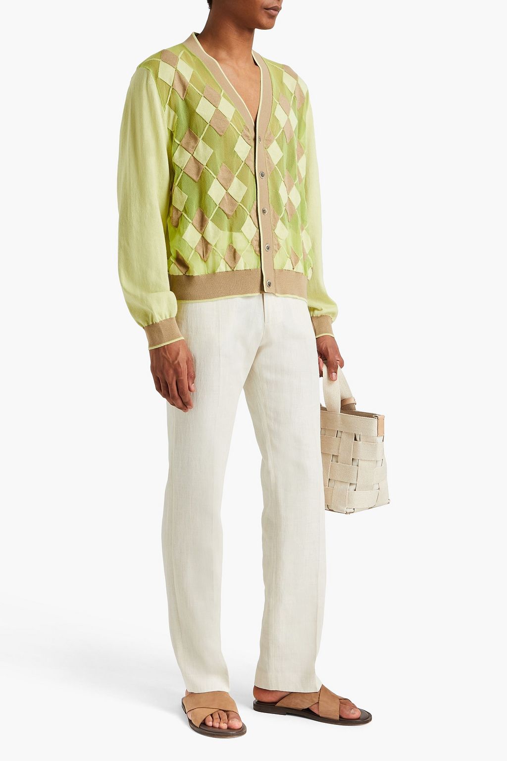 JACQUEMUS Toledo argyle cotton-blend cardigan