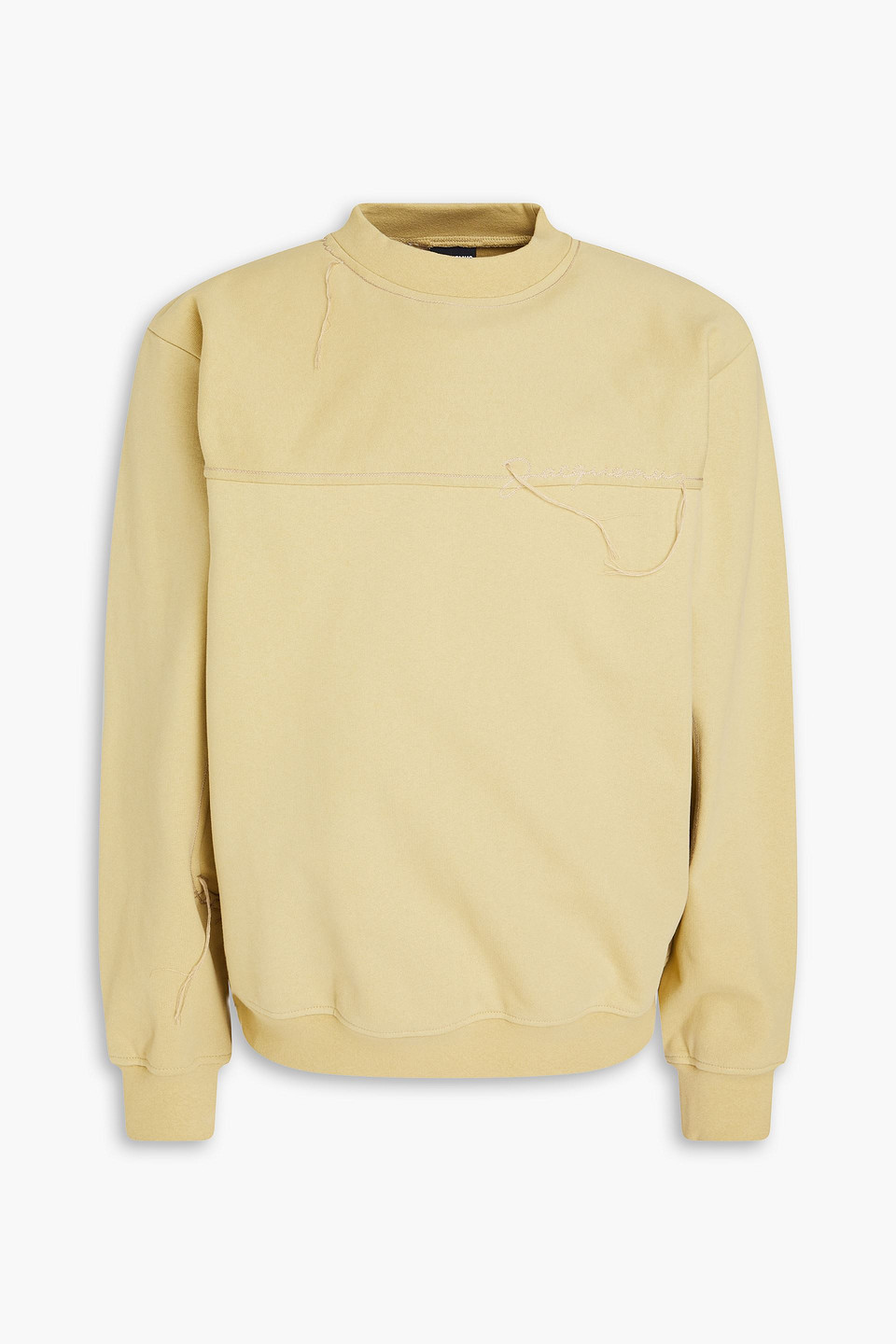 Jacquemus - Fio embroidered cotton-fleece sweatshirt - Neutral - XXL