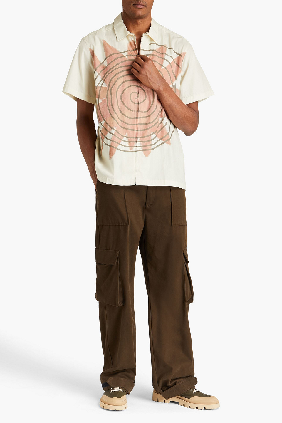 Jacquemus Printed Cotton-poplin Shirt In Ivory