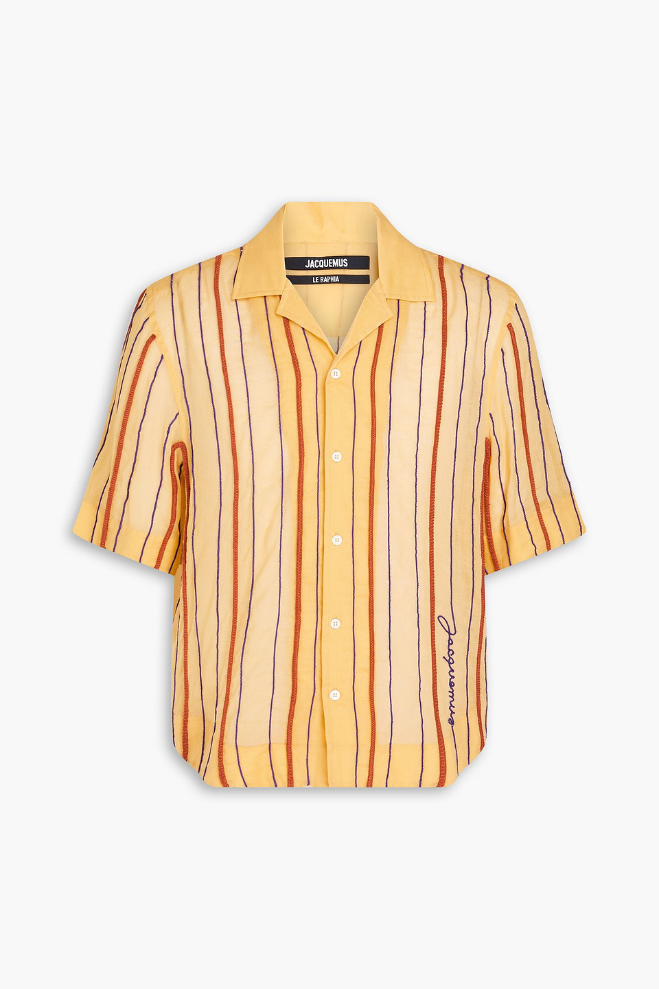 Jacquemus Yellow Le Raphia 'la Chemise Palha' Shirt In Yellow