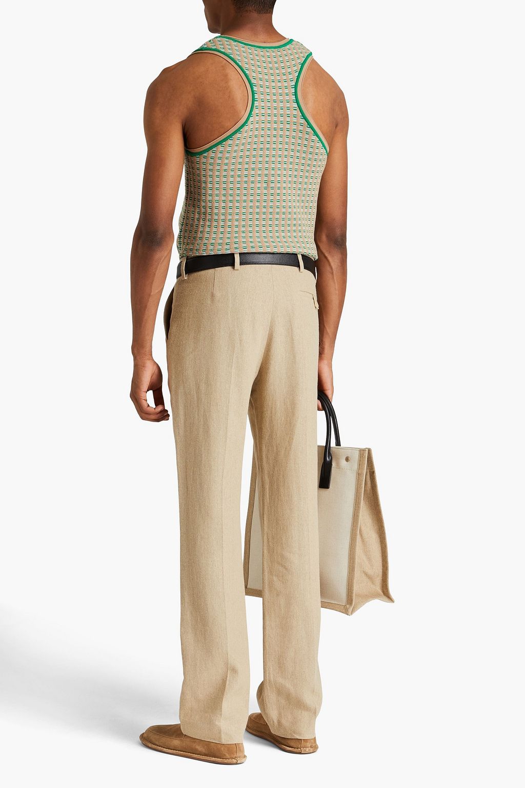 JACQUEMUS Jacquard-knit cotton-blend tank