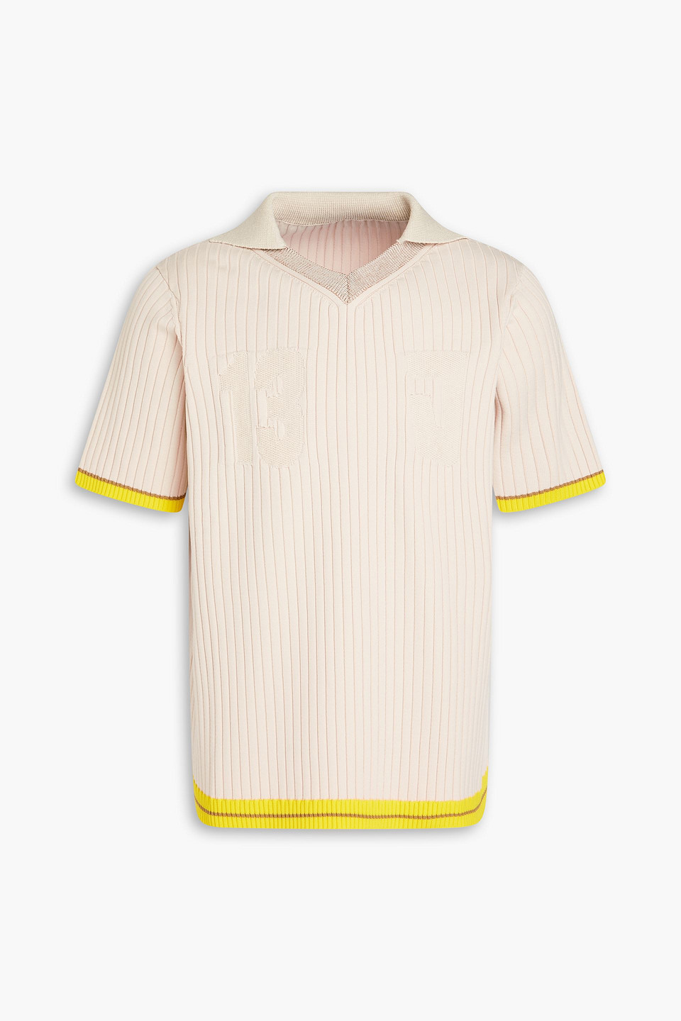 Treze ribbed jacquard-knit polo shirt