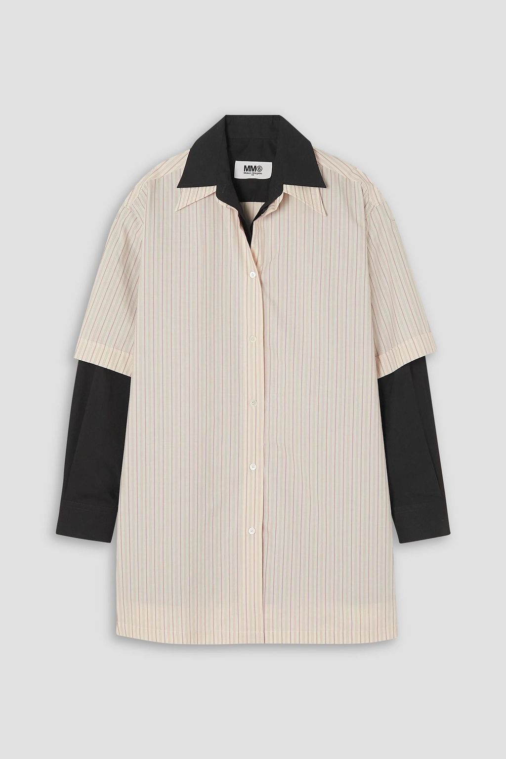 MM6 MAISON MARGIELA Oversized layered striped cotton-poplin shirt 