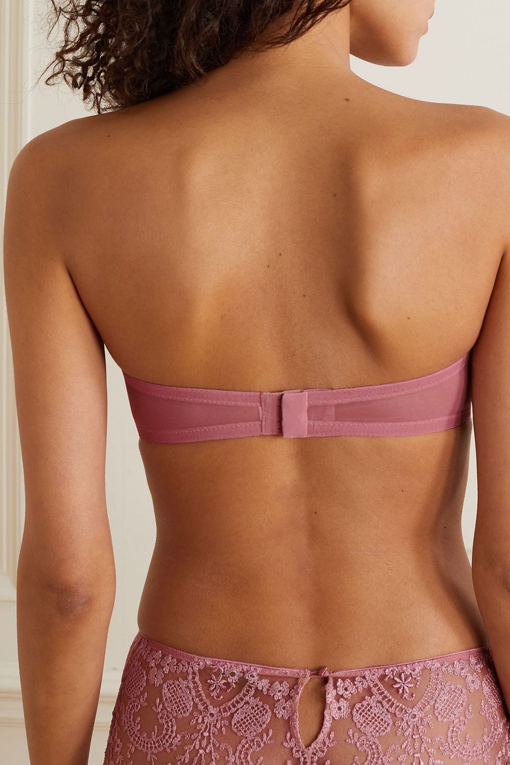 I.D. SARRIERI Embroidered tulle bandeau bra